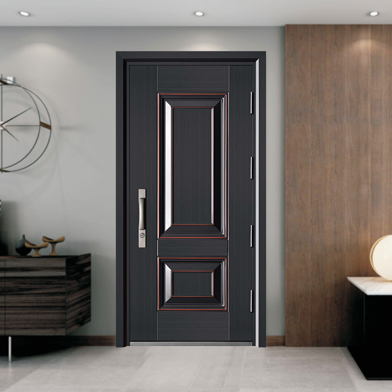 Cửa trước bằng thép chống tia cực tím mở đơn màu đồng Cửa trước bằng thép chống tia cực tím mở đơn màu đồng